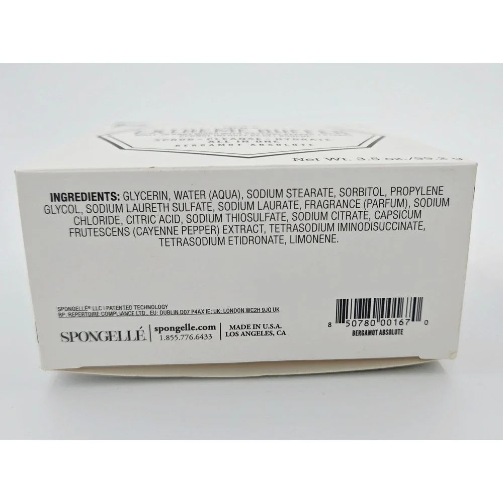 Spongelle Mens Extreme Buffer Bergamot Absolute Body Wash Scrub 3.5oz 20+ Washes